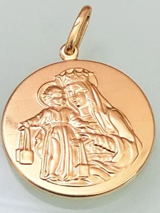 Ciondolo 26mm solo oro giallo puro 18 carati 750 MadreMaria Gesù uomo saudita no catena - Foto 1 di 11