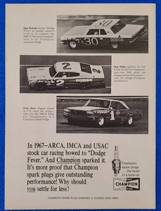1968 CHAMPION SPARK PLUG ORIGINAL PRINT AD ARCA IMCA USAC RACE SERIES CHAMPIONS - Picture 1 of 1