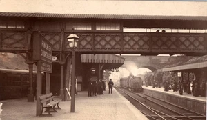 Postal Finchley Church End Railway Station Inglaterra Vintage 1906 - Imagen 1 de 2