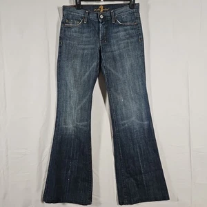 Jeans 7 For All Mankind Dojo Azul Denim Acampanado Envejecido Para Mujer Talla 30* Ver Des - Imagen 1 de 13