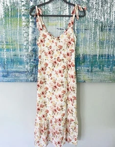 Nuevo Vestido Midi Abercrombie & Fitch Floral Corbata Correa Abertura Talla XS Forrado - Imagen 1 de 7