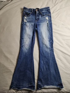 Buckle Black Fit No 75 Flared Jeans Womens Size 28x32 Medium Wash High Rise EUC - Picture 1 of 11