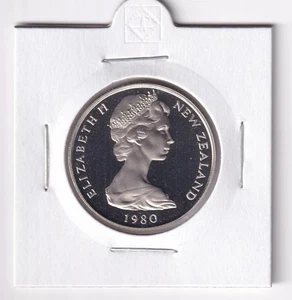 NEW ZEALAND PROOF:  1980 20 CENT COIN IN 2X2 HOLDER #2407 - Bild 1 von 2