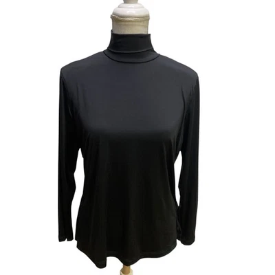 Top Lands End para mujer negro manga larga cuello alto talla XL hecho en Filipinas Foto 1 de 4