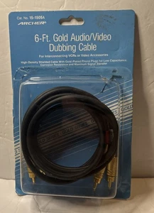 Radio Shack Archer 6-Ft Gold Audio/Video Dubbing Cable 15-1505A - Used - Picture 1 of 3