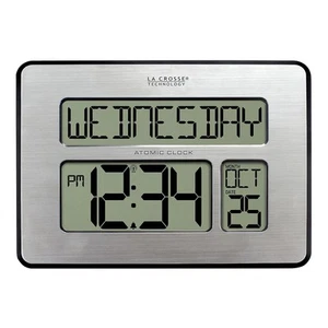 La Crosse Technology Atomic Wall/Table Clock Metal 7.5"H x 9.75"W x 1"D - Picture 1 of 4