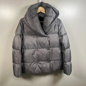 Theory Shawl Puffer Down Jacket Size Small Houndstooth Glen Plaid Winter - Picture 1 of 11