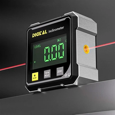 Digital Protractor Laser Level Box Magnetic Angle Finder Gauge Inclinometer LCD - Image 1 of 4