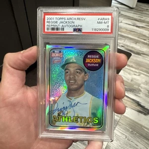 2001 Topps Archives Reggie Jackson Autograph #ARA9 RC Reprint PSA 8 Rare Sp - Picture 1 of 7
