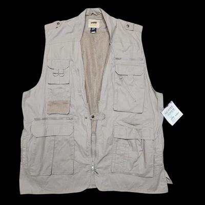 Nwt! Humvee Safari Photo Vest Mens Utility Outdoor Travel Khaki Tan Sz 6xl - Image 1 of 4
