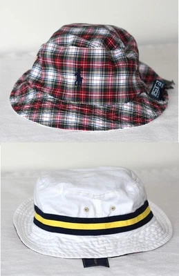 Polo Ralph Lauren Reversible Bucket Hat White Plaid L/XL NWT - Image 1 of 4