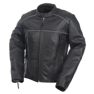 Women's Mossi Journey Leather Jacket Black Ladies Motorcycle Riding Coat - Bild 1 von 3