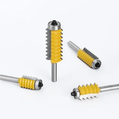 1X Tongue and Groove Router Bit Set 8mm Shank T-shape Cutter Tool yellow&grey  - Image 1 of 4