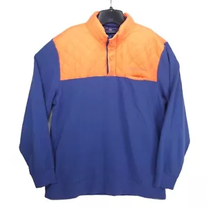 Vineyard Vines Herren Pullover blau orange L 1/4 Druckknopf Kapuze gesteppt Taschen - Bild 1 von 12