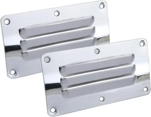2X Boat Stainless Steel Stamped Louvered Vent 5" Air Grill Cover Ventilation - Imagen 1 de 4