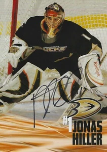 Jonas Hiller Autographed Signed 5x7 Photo NHL Anaheim Ducks Flames - w/COA - Picture 1 of 1
