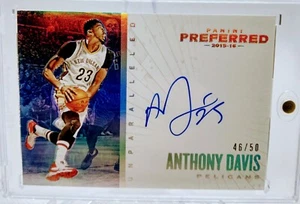 2015-16 Panini Preferred Unparalleled Auto- Anthony Davis 46/50 Pelicans Rare! - Picture 1 of 2