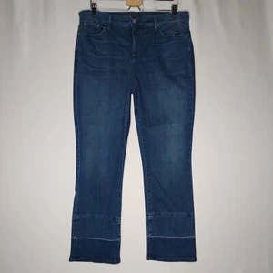 NYDJ Sheri Ankle Jeans Womens 18 Blue Stretch Denim Pocket Deconstructed Hem - Picture 1 of 12