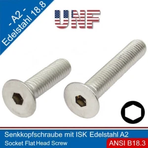 Senkkopfschraube mit Innensechskant 5/16-24 UNF Edelstahl A2 | 304, - Picture 1 of 15