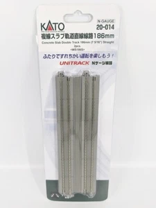 New N gauge Kato Unitrack 20-014 186mm Double Slab Track Straight (2) - UK stock - Picture 1 of 2