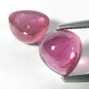 5.70Cts Natural Rubylite Tourmaline Pear Cabochon Matching Pair Collection VDO - Picture 1 of 9