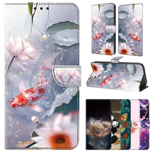 Phone Case For Smaung S22 S21 S20 S23FE S24 Ultra Leather Crystal Painting Cover - Picture 1 of 17
