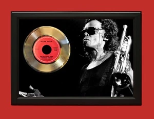 MILES DAVIS POSTER ART WOOD FRAMED 45 RECORD DISPLAY "C3" - Picture 1 of 3
