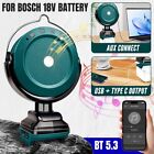Portable Cordless Blue-tooth Speaker for Bosch 18V Li-ion Battery w/USB & Type-C