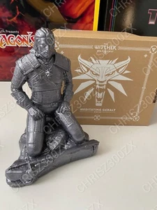 The Witcher Wild Hunt III 3 Meditando Geralt Concreto Estatua Figura 9.84" Alto - Imagen 1 de 9