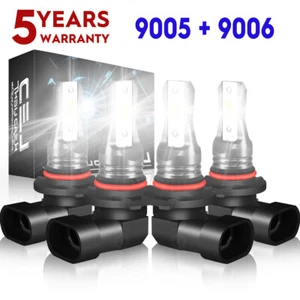 For Toyota Corolla 2005 2006 2007 2008 LED Headlight 4 Bulbs White 9005 9006 kit - Picture 1 of 13