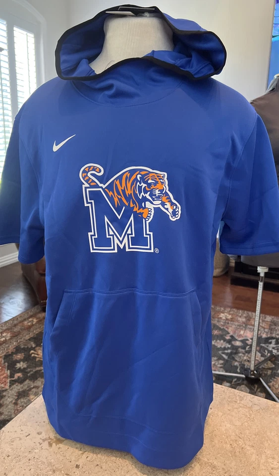 Nike Men's Memphis Tigers Spotlight Short Sleeve Basketball Hoodie Dc2521 Large