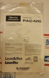 Folleto solo para LASERACTIVE CONTROL PAC-N10 *Raro EE. UU. Versión* Laser Active - Imagen 1 de 10