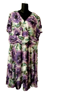 wonderful Connected woman wrap dress Plus 20W Cap sleeve Multi-color 102296 HQ - Picture 1 of 4