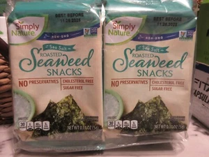 Simply Nature Sea Salt Roasted Seaweed Snack, 0.17 oz each - Pack of 2 - Picture 1 of 4