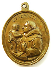Antique Medal St Anthony and Saint Francis of Assisi Signed Penin