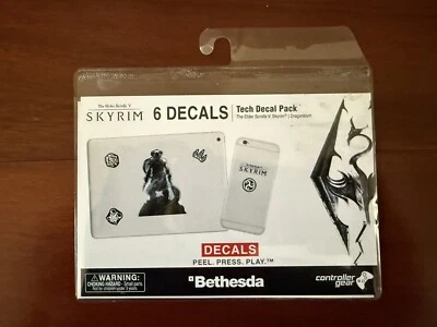 Paquete de 6 calcomanías Elder Scrolls V: Skyrim Controller Gear Tech - Nuevo sellado Foto 1 de 2