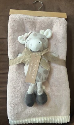 Набор детского одеяла Chickpea Giraffe Lovey Pink Plush НОВЫЙ 30 дюймов x 36 дюймов - Изображение 1 из 4