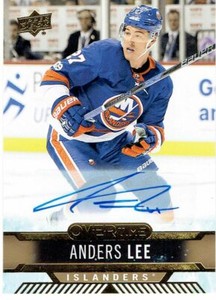 2017-18 Upper Deck Overtime Anders Lee #64 AUTO Islanders Hockey Card