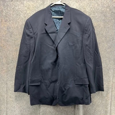 Blazer Jhane Barnes Para Hombres 50R Azul Marino Abrigo Deportivo Chaqueta Vestido Lana Sólido Foto 1 de 4