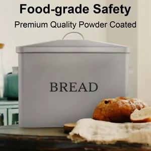 Stainless Steel Metal Bread Box Storage Bin With Lid Kitchen Cake Food Container - Picture 1 of 10