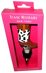 ISAAC MIZRAHI ~ New York ~ Flaschenverschluss ~ COWBOYSTIEFEL ~ braun & weiß - Bild 1 von 1