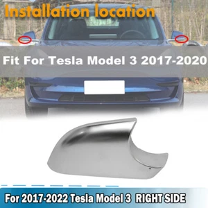Cubierta de espejo de ala de puerta lateral derecha tapa de soporte inferior para Tesla Model 3 2017-2022 - Imagen 1 de 8