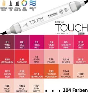 "Raus Artikel" Touch Twin Brush Marker 204 Farben mit Pinselspitze & Keilspitze