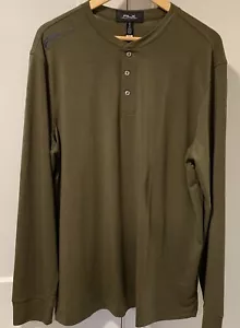Ralph Lauren RLX Army Green Moisture Wicking Henley Shirt Size XL Loungewear NWT - Picture 1 of 6