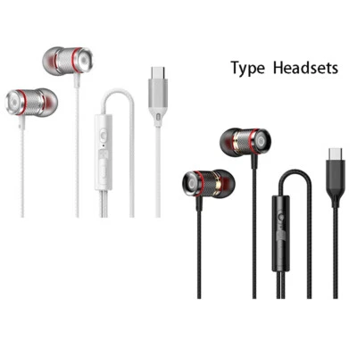 USB-C Kopfhörer In-Ear Sport Headset BASS Für Samsung iPhone iPad Xiaomi Google - Image 1 of 4