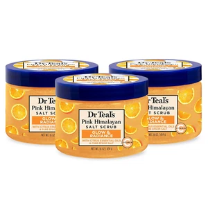 Dr Teal's Pink Himalayan Salt Body Scrub, Glow & Radiance, 16 Oz (Pack of 3) - Picture 1 of 10