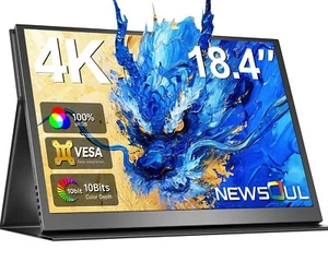 Newsoul 18,4" 4K UHD Tragbarer Monitor IPS HDR USB-C mit Koffer & VESA-Halterung - Bild 1 von 12
