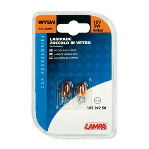 Lampade WY5W 12V 5W con zoccolo in vetro colore ambra - Foto 1 di 4
