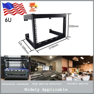 6 HE Wandmontage Open Frame Server Equipment Rack verstellbar 19 Zoll schwarz - Bild 1 von 6