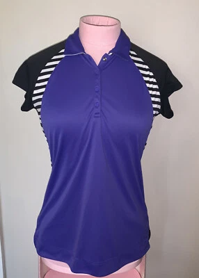 Camisa Top Slazenger Golf Mujer Talla XS Manga Corta Púrpura Blanco y Negro Foto 1 de 4